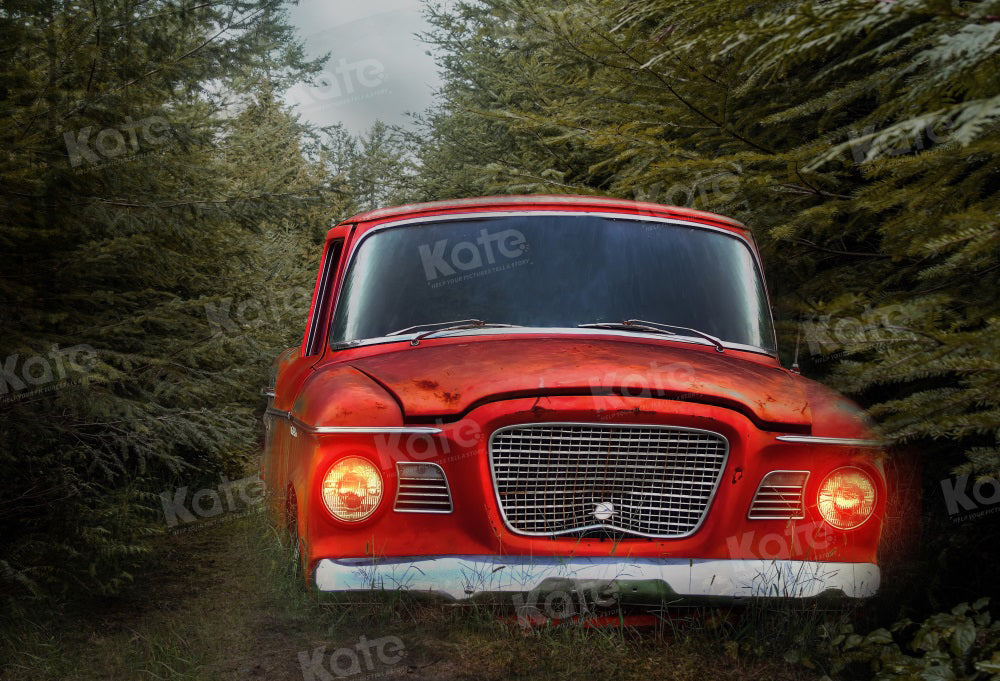 Kate Autumn/Winter Trees Red Car Backdrop for Photography - Kate Backdrop AU