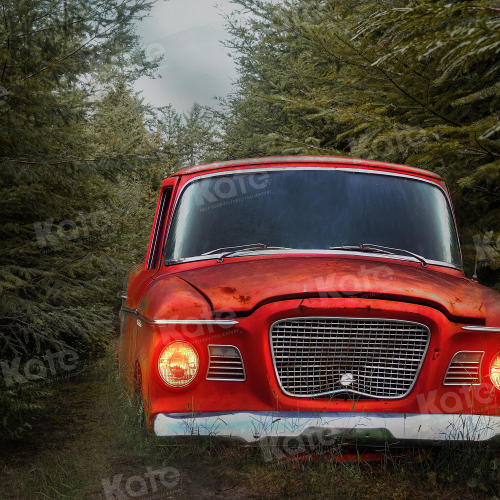 Kate Autumn/Winter Trees Red Car Backdrop for Photography - Kate Backdrop AU