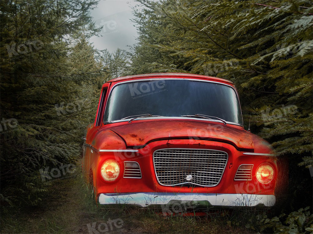 Kate Autumn/Winter Trees Red Car Backdrop for Photography - Kate Backdrop AU