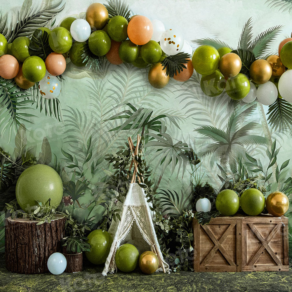 Kate Boho Nature Wild Birthday Tent Cake Smash Backdrop for Photography - Kate Backdrop AU