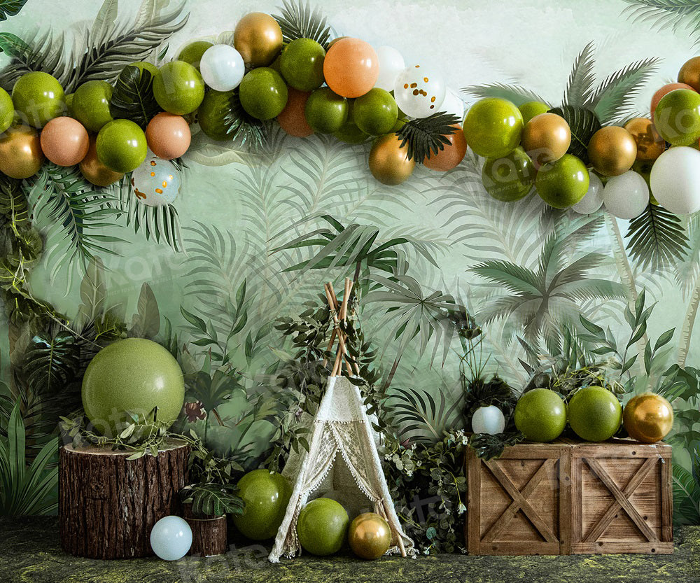 Kate Boho Nature Wild Birthday Tent Cake Smash Backdrop for Photography - Kate Backdrop AU