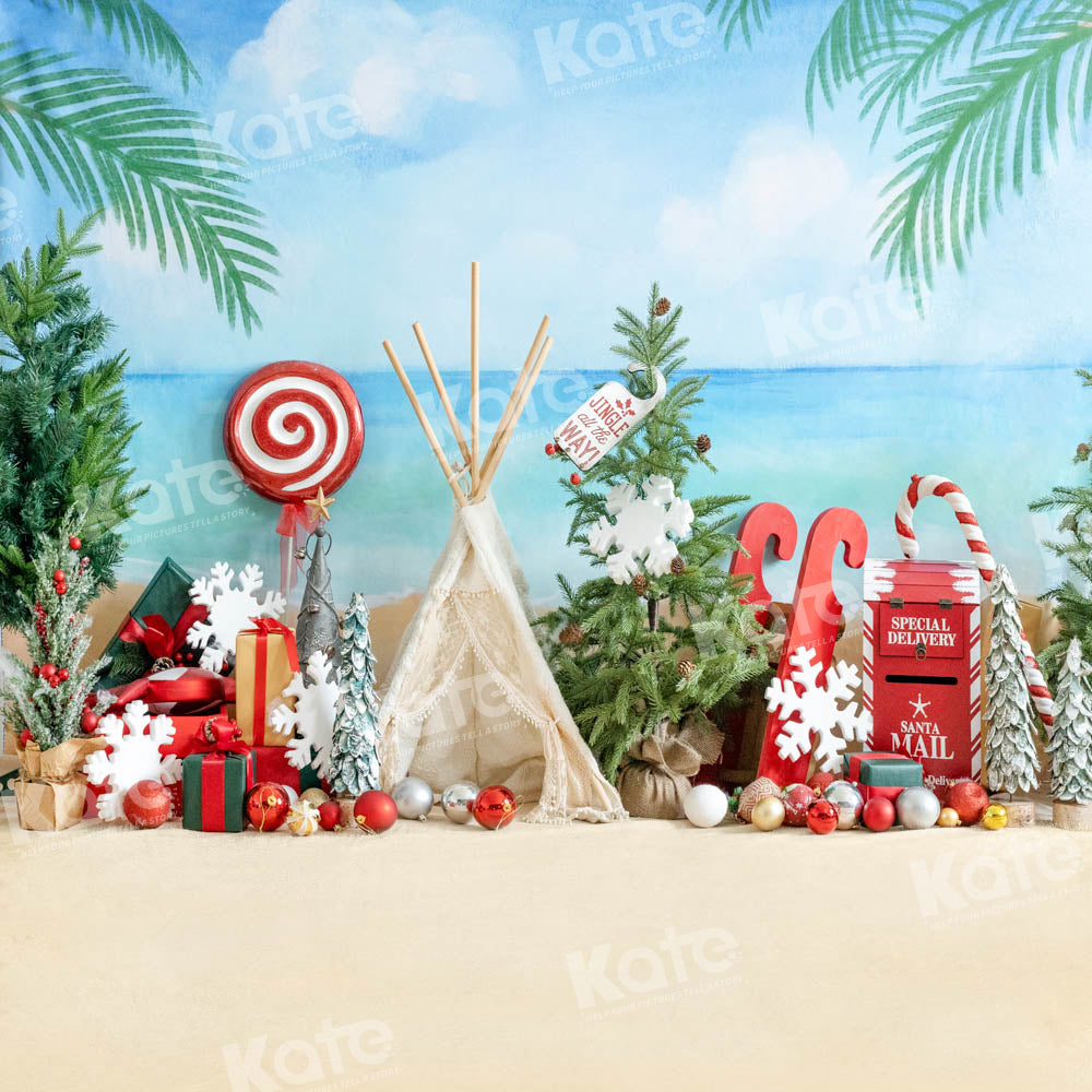 Kate Seaside Beach Christmas Backdrop Designed by Emetselch - Kate Backdrop AU