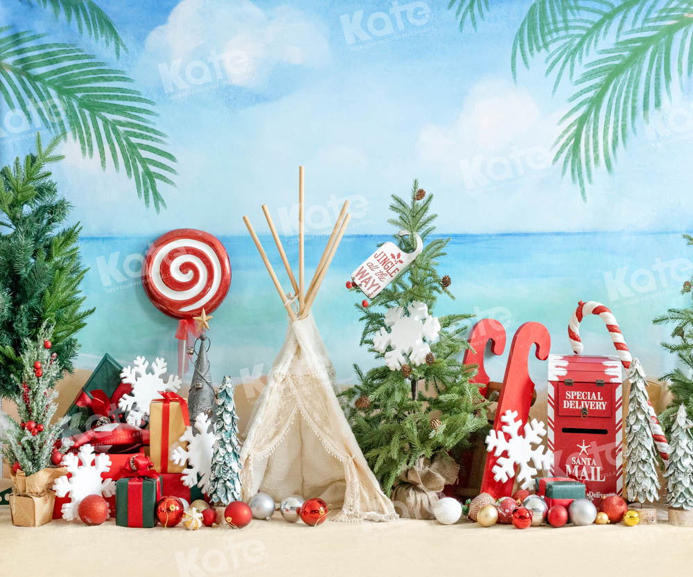Kate Seaside Beach Christmas Backdrop Designed by Emetselch - Kate Backdrop AU