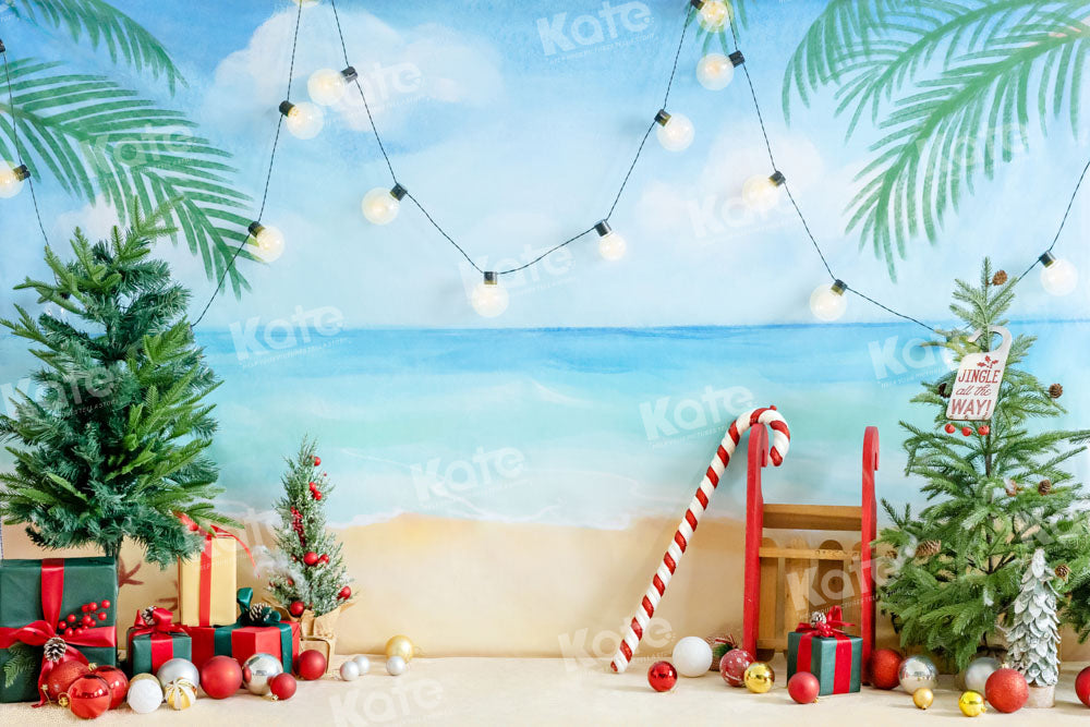 Kate Beach Christmas Backdrop Designed by Emetselch - Kate Backdrop AU