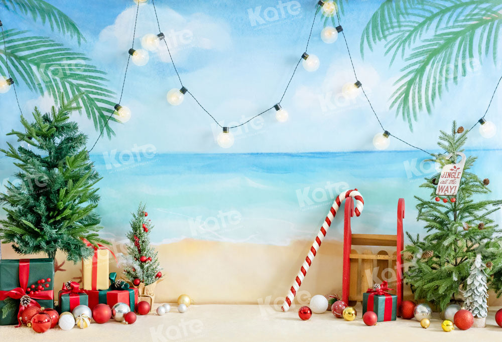 Kate Beach Christmas Backdrop Designed by Emetselch - Kate Backdrop AU