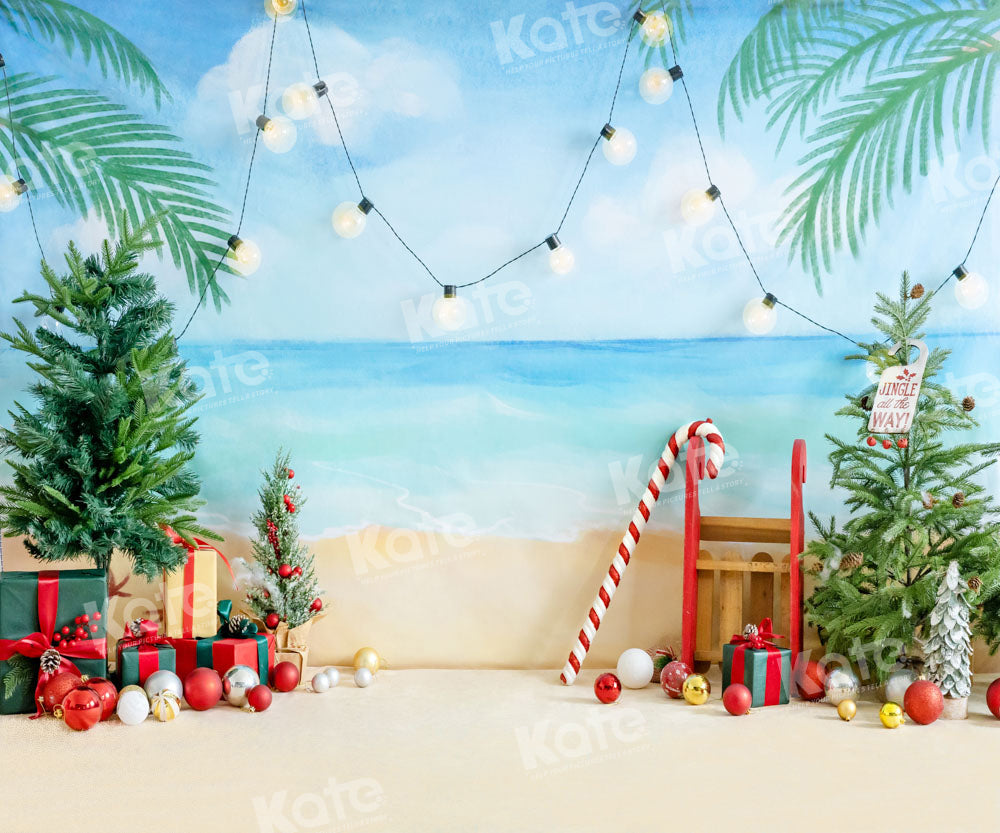 Kate Beach Christmas Backdrop Designed by Emetselch - Kate Backdrop AU