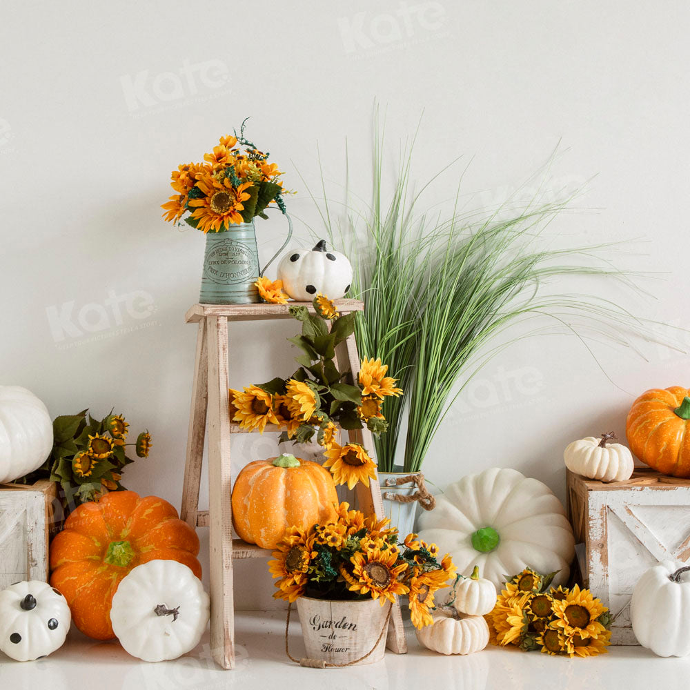 Kate Pumpkin Sunflower Backdrop Cake Smash Designed by Emetselch - Kate Backdrop AU