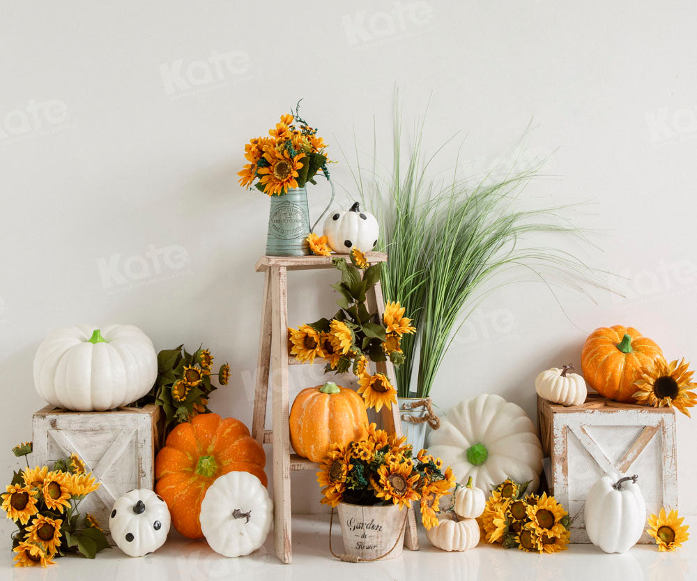 Kate Pumpkin Sunflower Backdrop Cake Smash Designed by Emetselch - Kate Backdrop AU