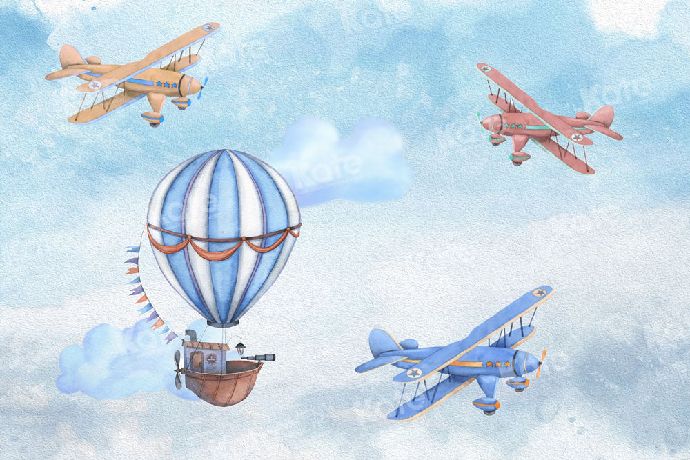 Kate Hot Air Balloon Backdrop Cake Smash Designed by Chain Photography - Kate Backdrop AU