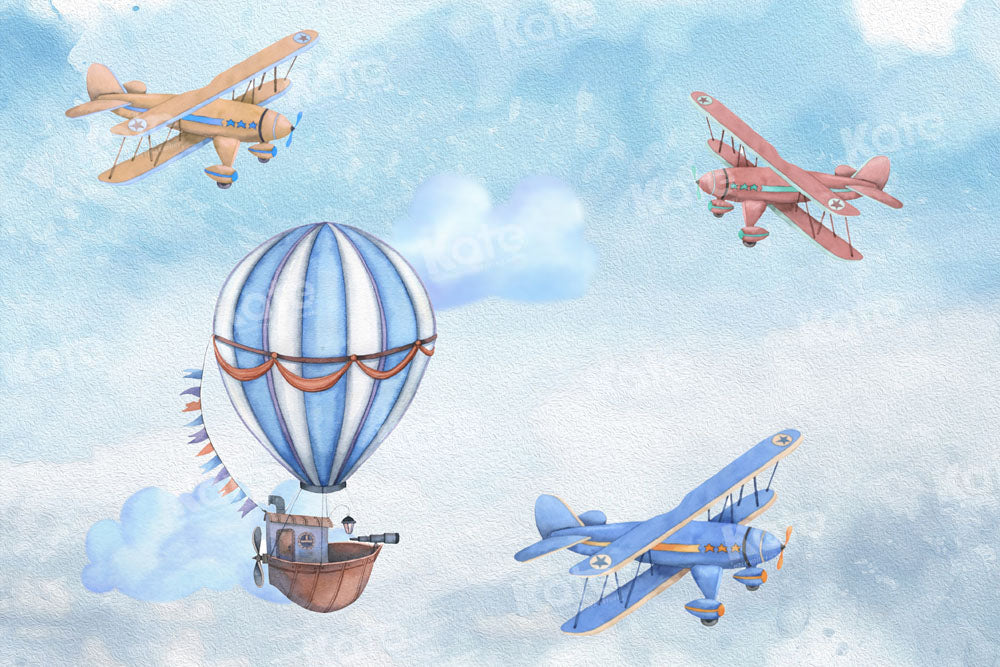 Kate Hot Air Balloon Backdrop Cake Smash Designed by Chain Photography - Kate Backdrop AU