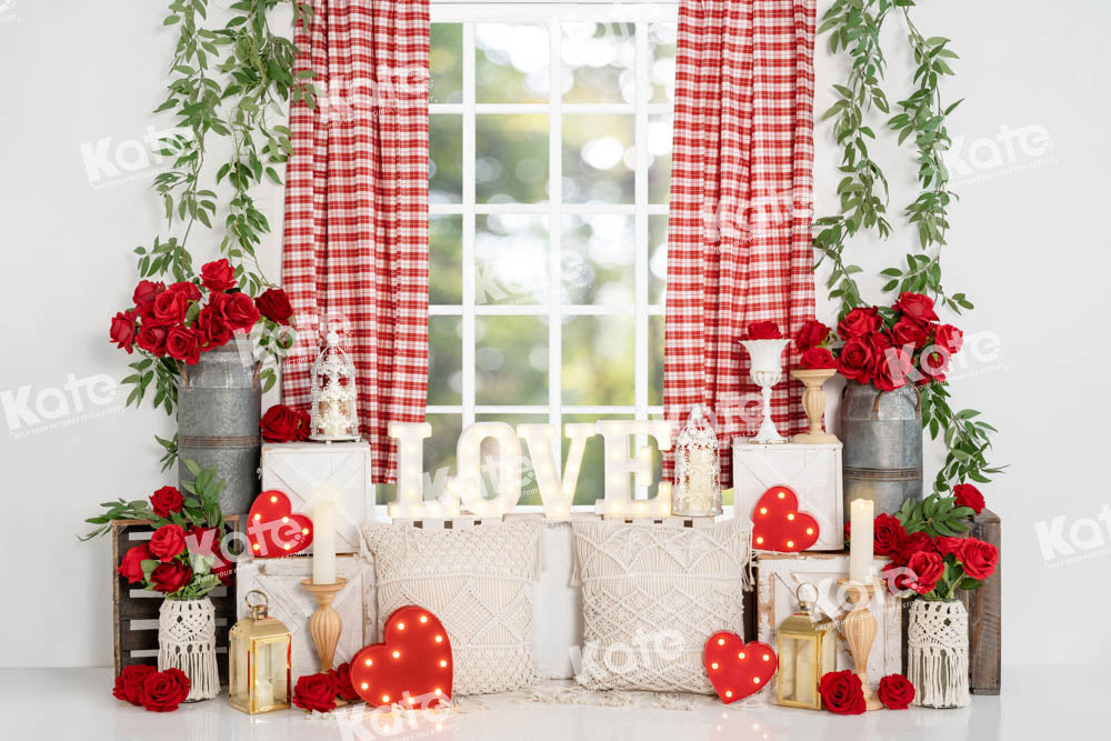 Kate Spring Valentine's Day Backdrop Rose Window Designed by Emetselch - Kate Backdrop AU