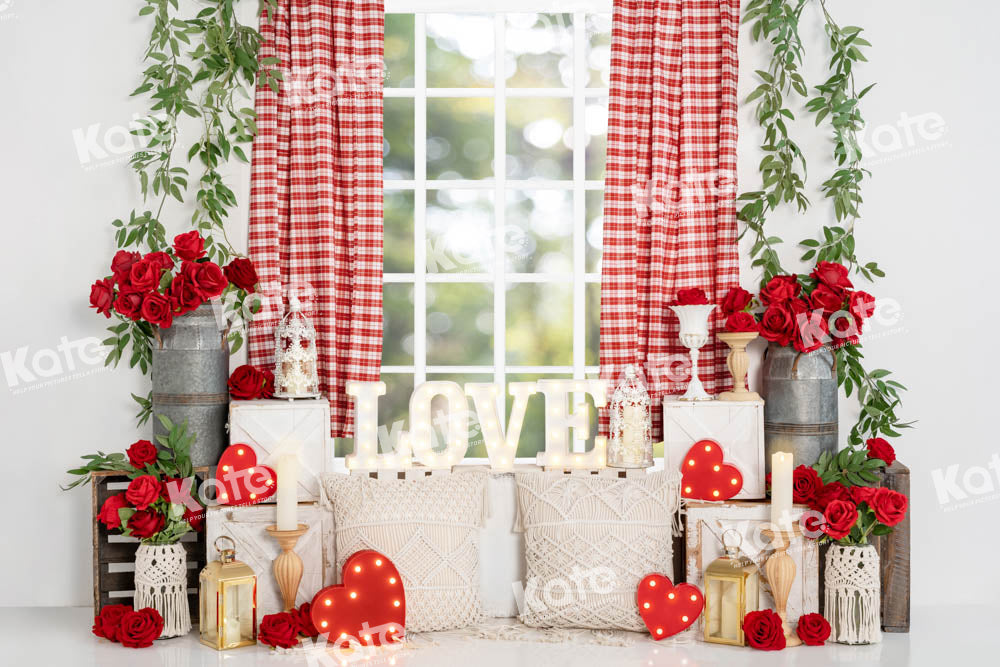 Kate Spring Valentine's Day Backdrop Rose Window Designed by Emetselch - Kate Backdrop AU