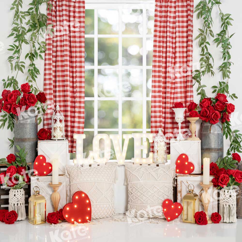 Kate Spring Valentine's Day Backdrop Rose Window Designed by Emetselch - Kate Backdrop AU