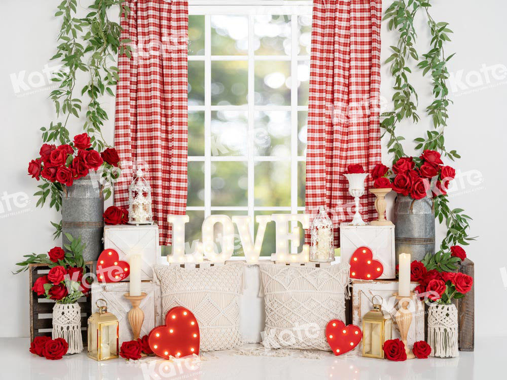 Kate Spring Valentine's Day Backdrop Rose Window Designed by Emetselch - Kate Backdrop AU