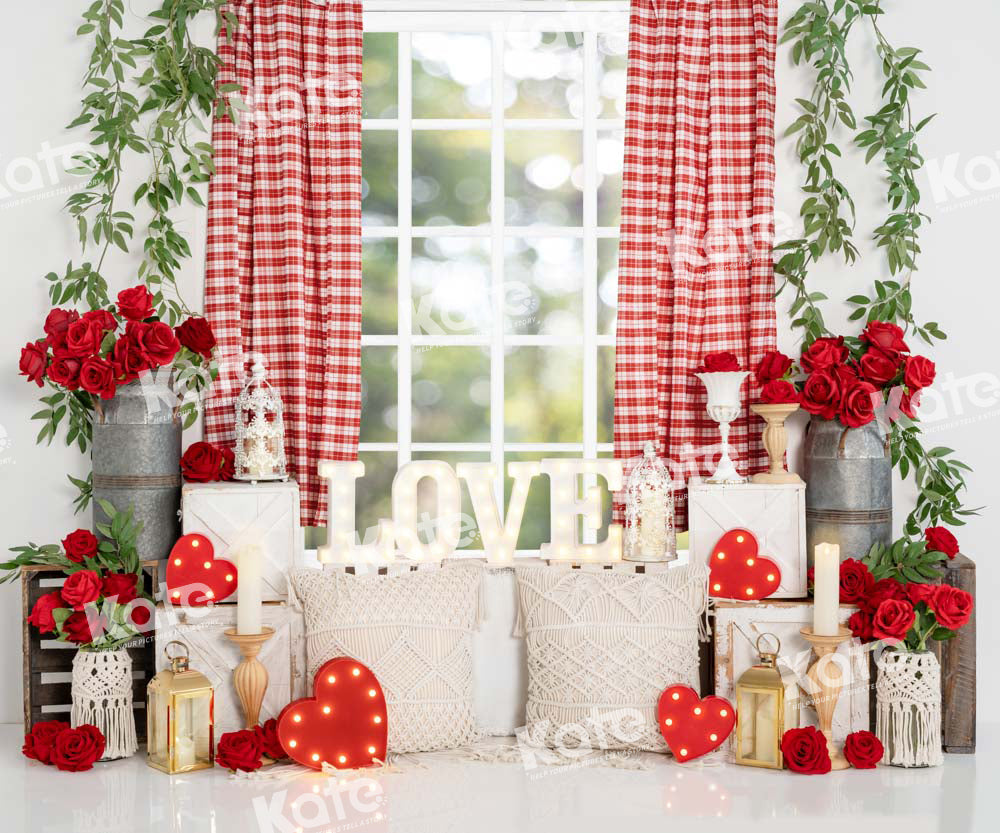 Kate Spring Valentine's Day Backdrop Rose Window Designed by Emetselch - Kate Backdrop AU