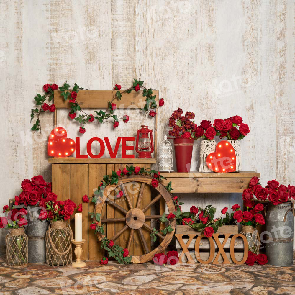 Kate Valentine Roses Backdrop Vending Cart Designed by Emetselch - Kate Backdrop AU