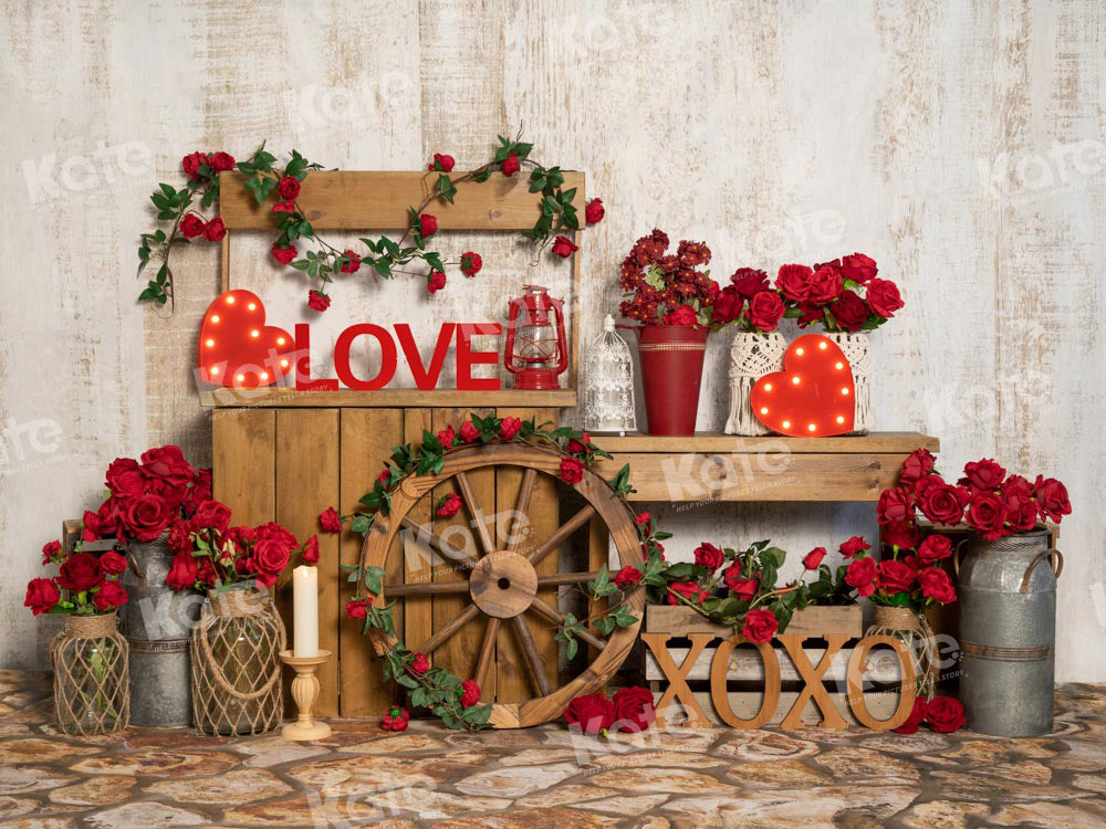 Kate Valentine Roses Backdrop Vending Cart Designed by Emetselch - Kate Backdrop AU