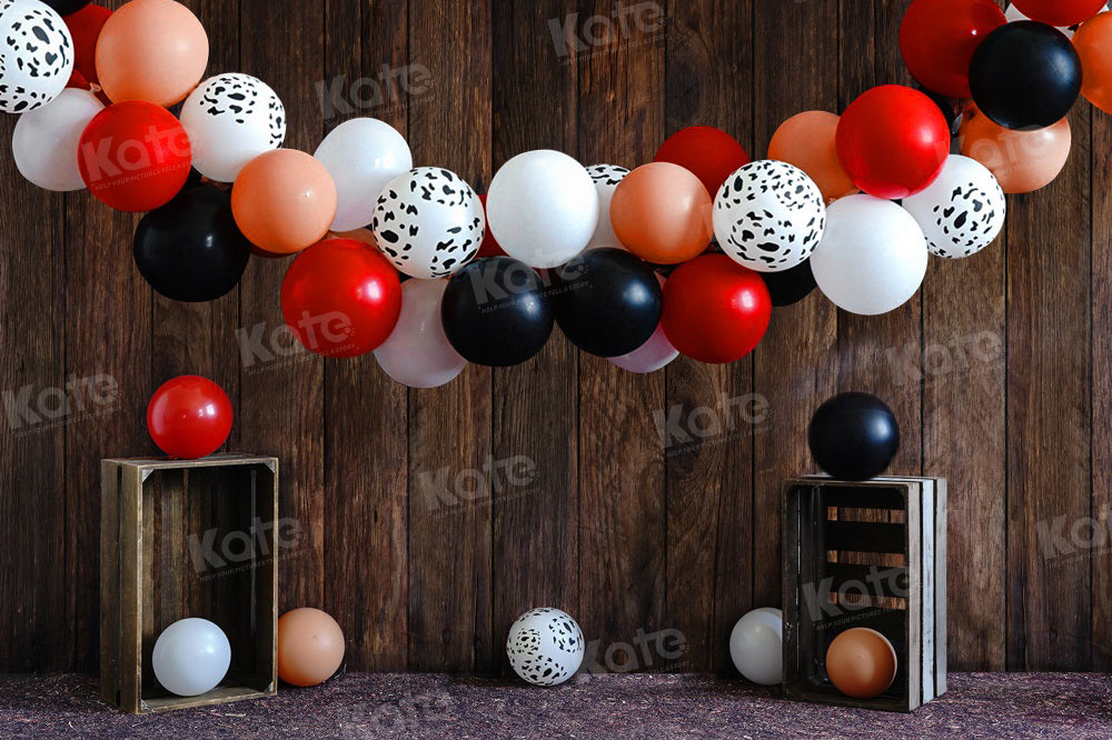 Kate Wood Grain Balloon Backdrop Cake Smash for Photography - Kate Backdrop AU