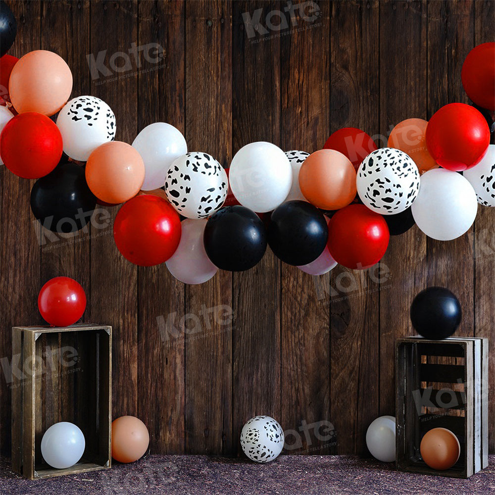 Kate Wood Grain Balloon Backdrop Cake Smash for Photography - Kate Backdrop AU