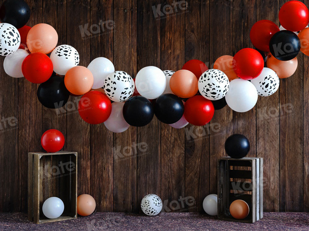 Kate Wood Grain Balloon Backdrop Cake Smash for Photography - Kate Backdrop AU