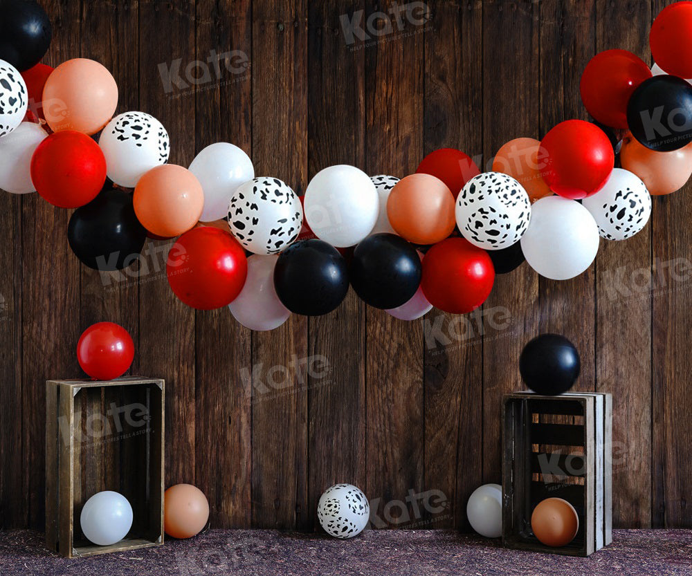 Kate Wood Grain Balloon Backdrop Cake Smash for Photography - Kate Backdrop AU