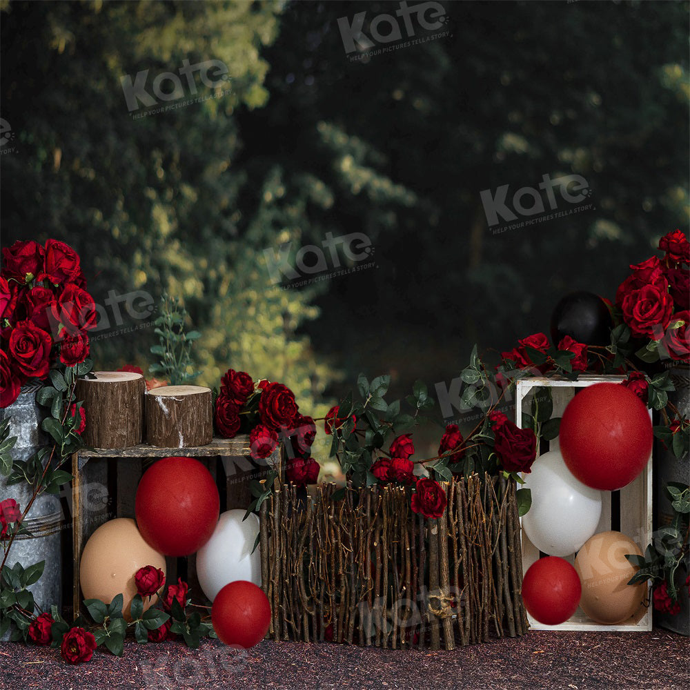 Kate Valentine's Day Vintage Rose Garden Backdrop for Photography - Kate Backdrop AU