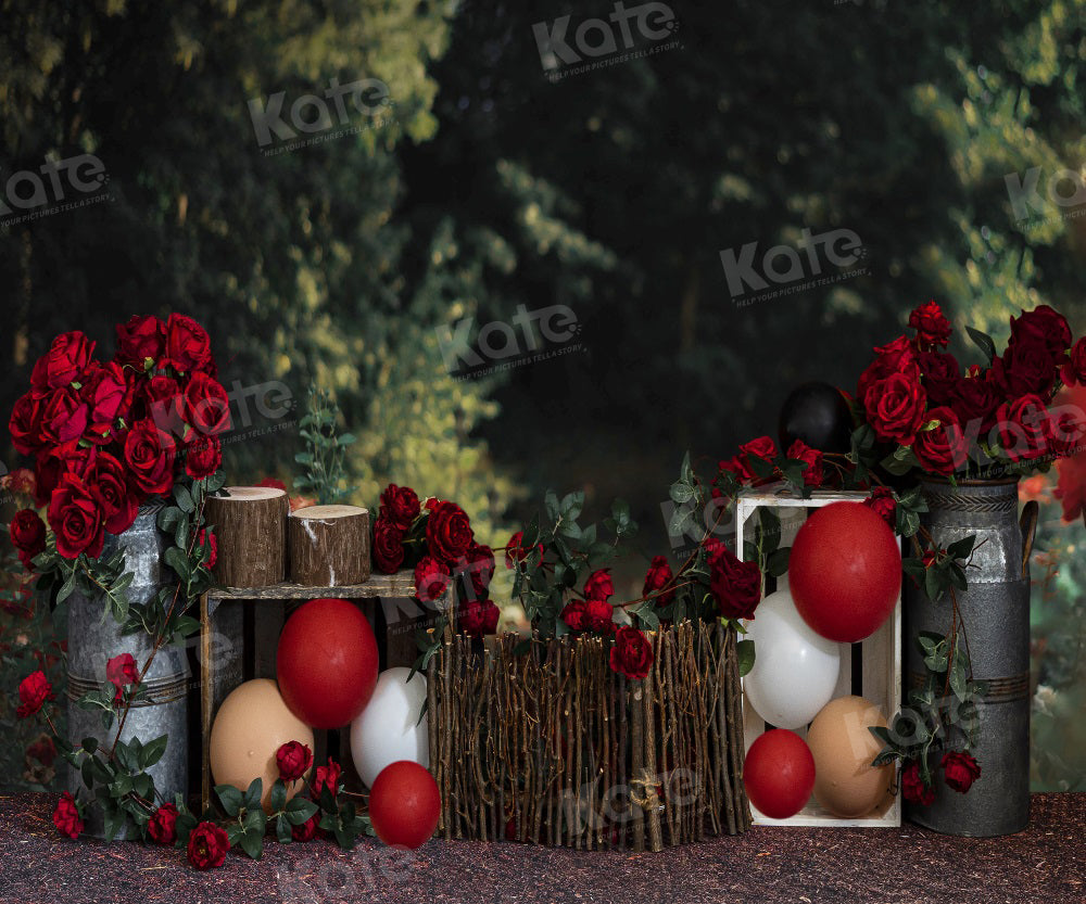 Kate Valentine's Day Vintage Rose Garden Backdrop for Photography - Kate Backdrop AU