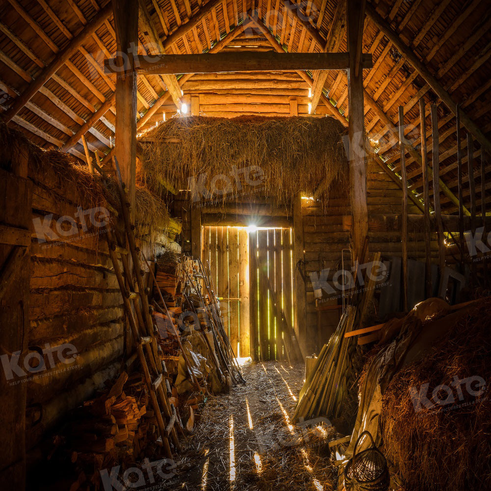 Kate Autumn Barn Haystack Backdrop for Photography - Kate Backdrop AU