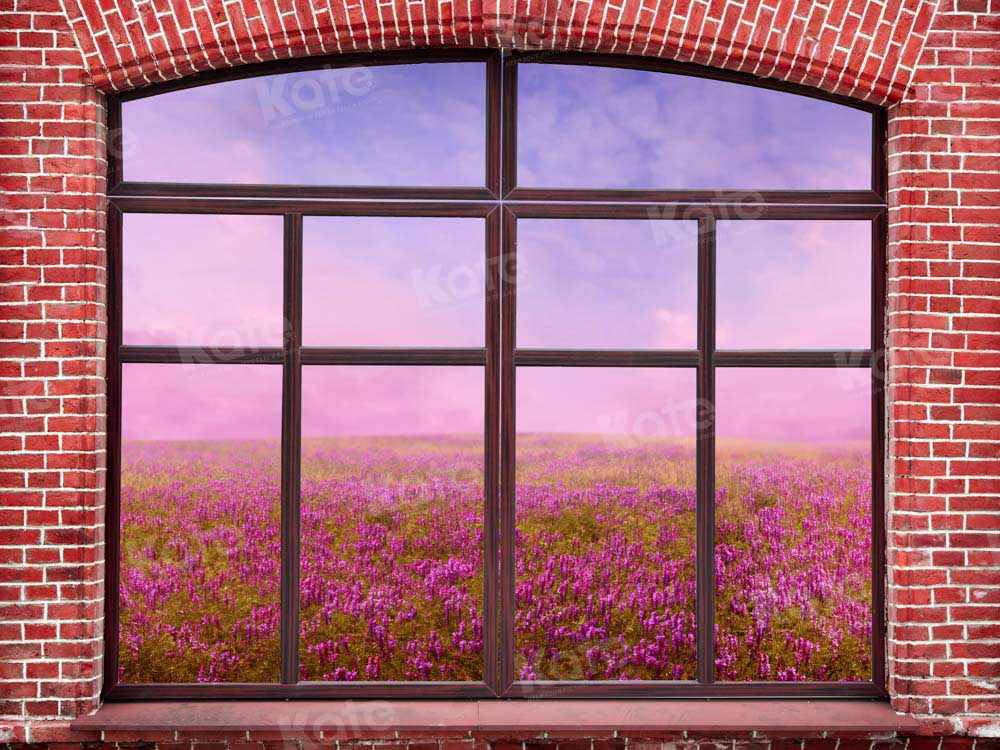 Kate Spring Outside Window Backdrop Brick Wall Flowers Designed by Chain Photography - Kate Backdrop AU