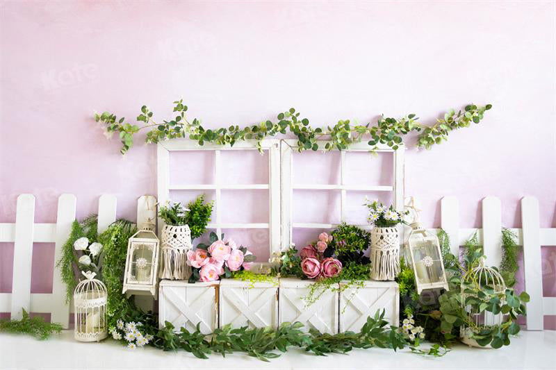 Kate Spring Flowers Backdrop Pink Cake Smash Designed by Uta Mueller - Kate Backdrop AU