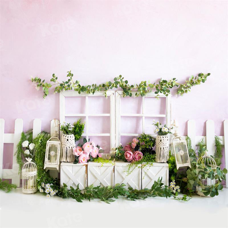 Kate Spring Flowers Backdrop Pink Cake Smash Designed by Uta Mueller - Kate Backdrop AU