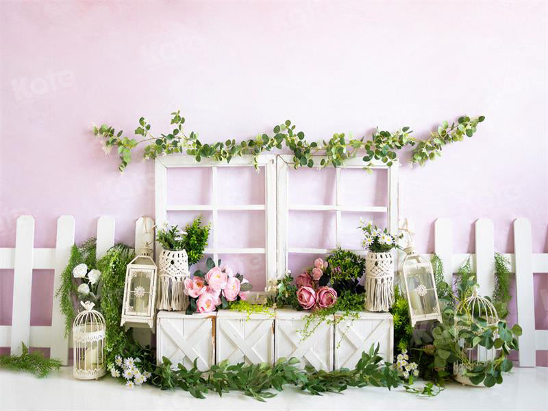 Kate Spring Flowers Backdrop Pink Cake Smash Designed by Uta Mueller - Kate Backdrop AU