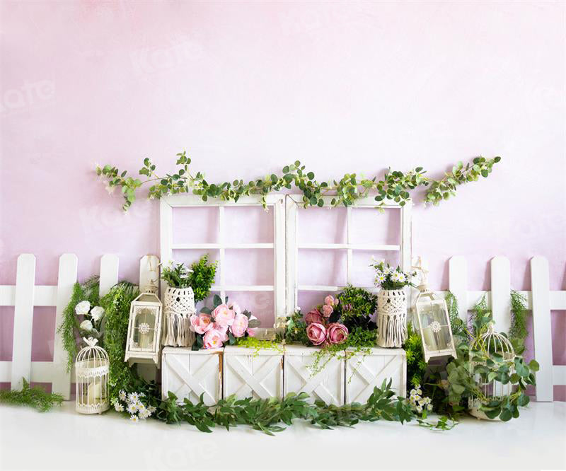 Kate Spring Flowers Backdrop Pink Cake Smash Designed by Uta Mueller - Kate Backdrop AU