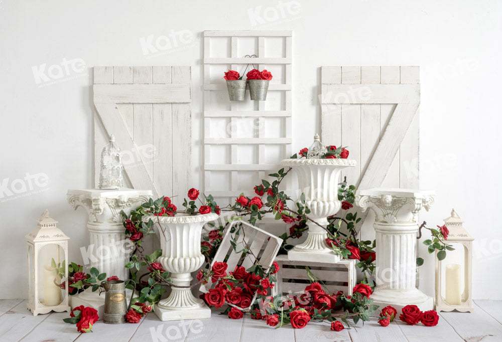 Kate Valentine's Day Rose White Backdrop Designed by Emetselch - Kate Backdrop AU