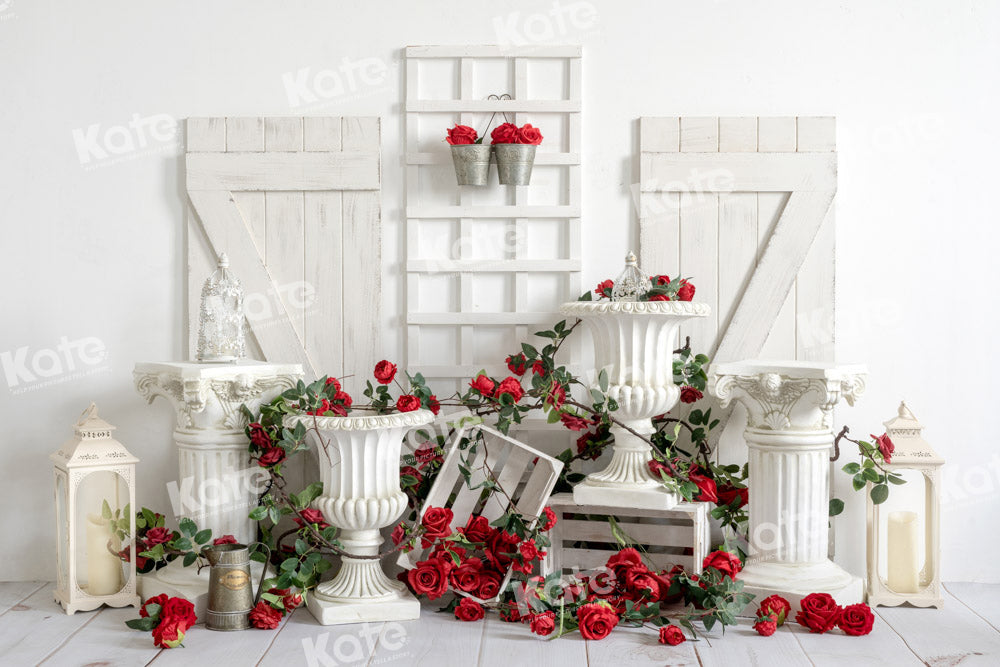 Kate Valentine's Day Rose White Backdrop Designed by Emetselch - Kate Backdrop AU