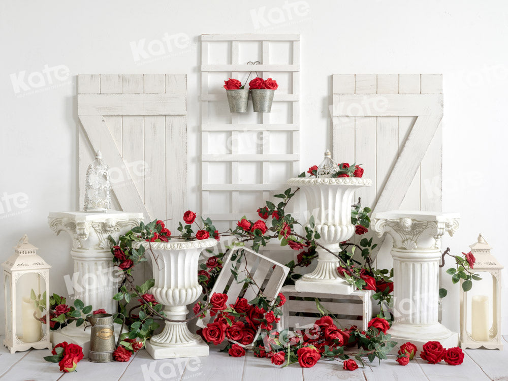 Kate Valentine's Day Rose White Backdrop Designed by Emetselch - Kate Backdrop AU