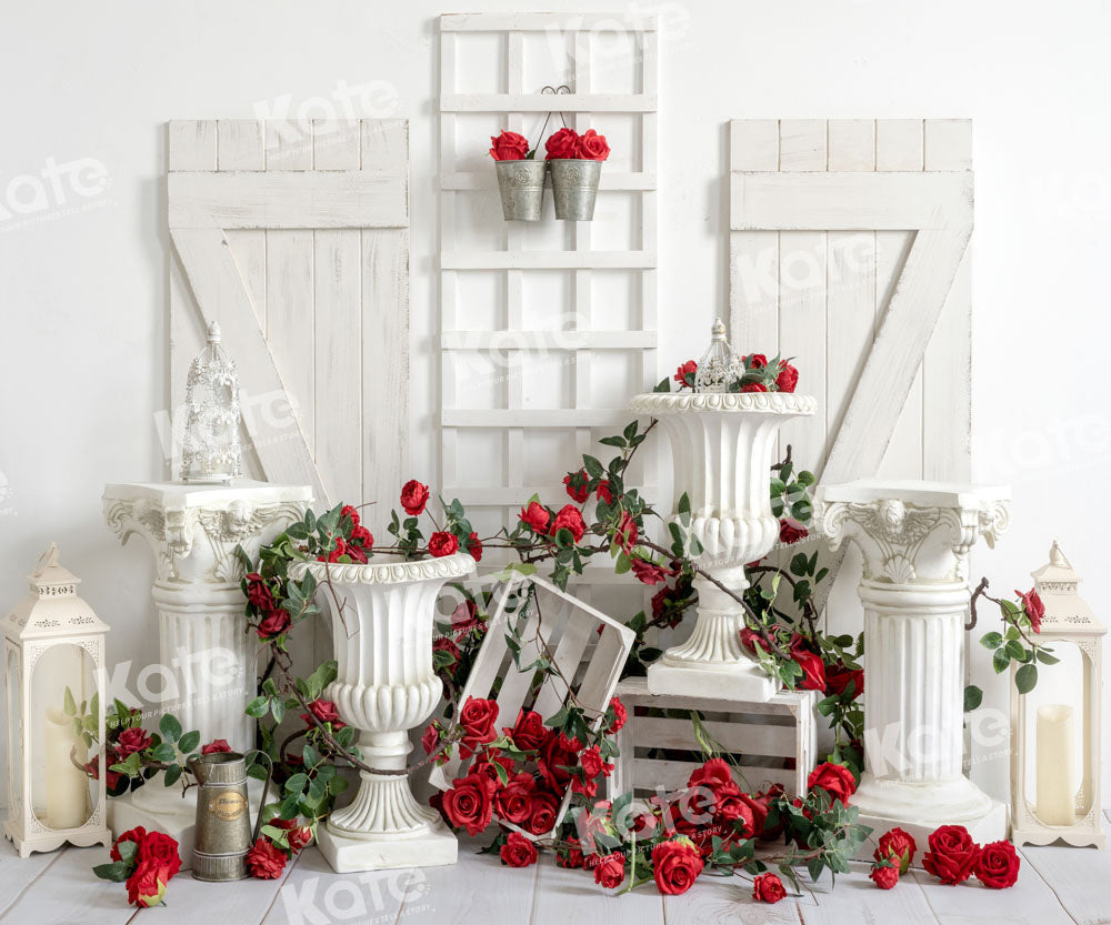 Kate Valentine's Day Rose White Backdrop Designed by Emetselch - Kate Backdrop AU