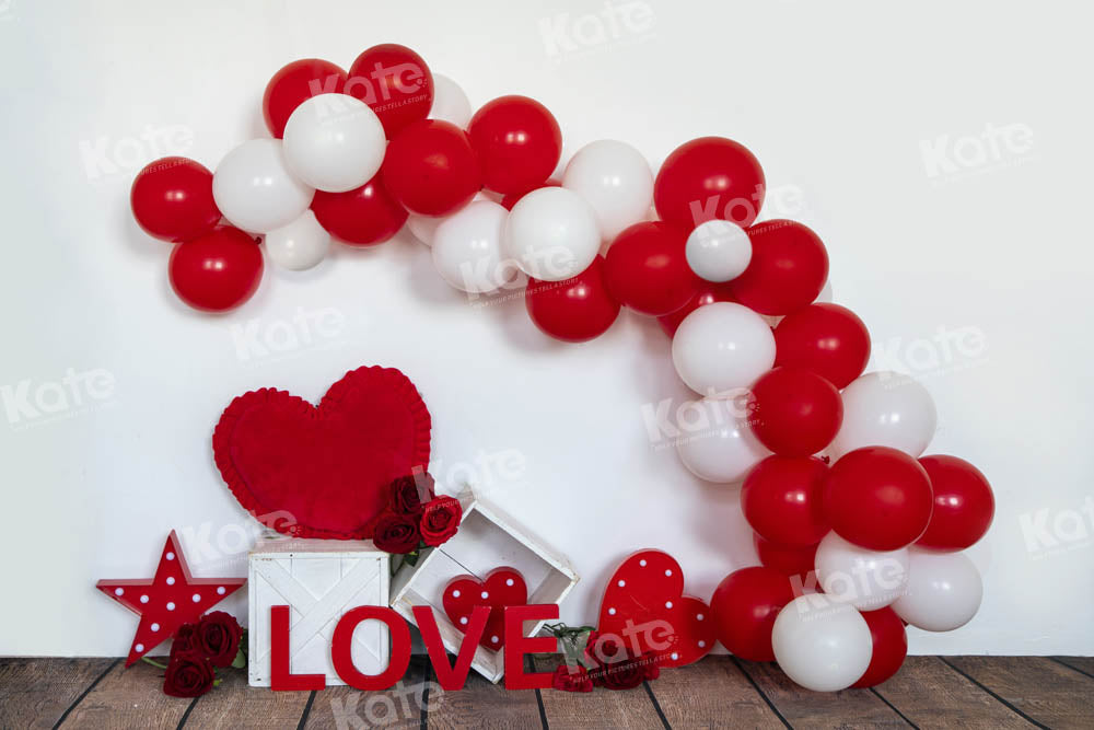 Kate Valentine's Day Love Arch Balloons Backdrop Designed by Emetselch - Kate Backdrop AU