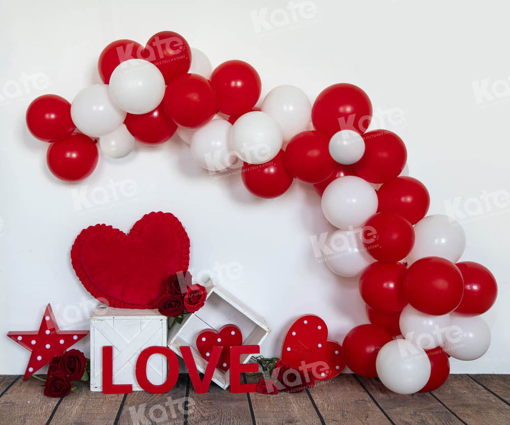 Kate Valentine's Day Love Arch Balloons Backdrop Designed by Emetselch - Kate Backdrop AU