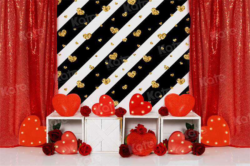 Kate Valentine's Day Love Stage Backdrop for Photography - Kate Backdrop AU