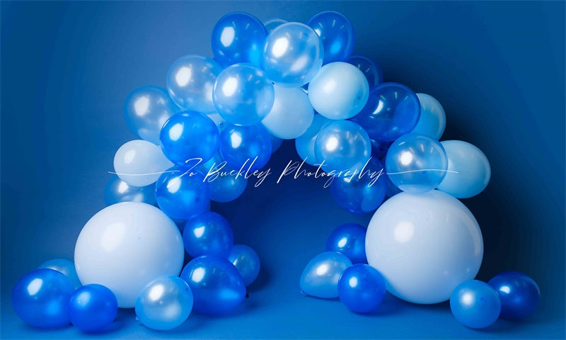 Kate Blue Balloon Cake Smash Backdrop Designed by Jo Buckley Photography - Kate Backdrop AU