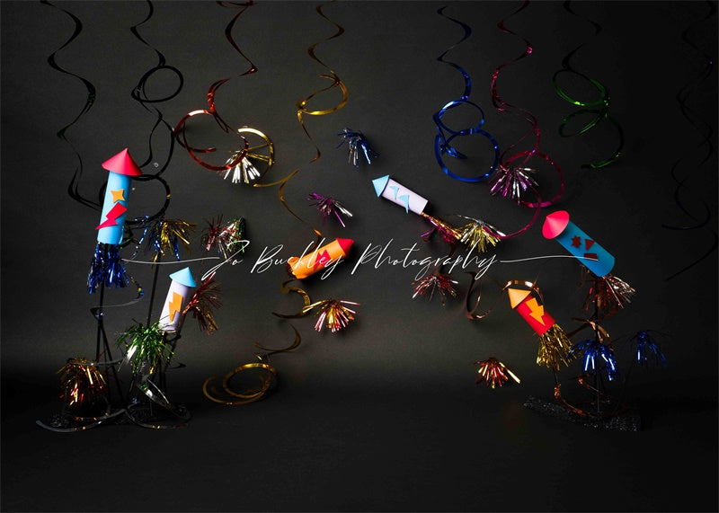 Kate Festival Fireworks Backdrop Black Designed by Jo Buckley Photography - Kate Backdrop AU