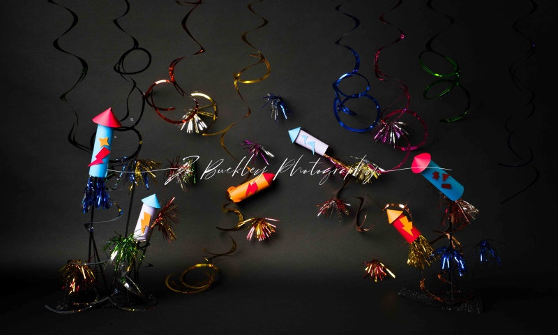 Kate Festival Fireworks Backdrop Black Designed by Jo Buckley Photography - Kate Backdrop AU