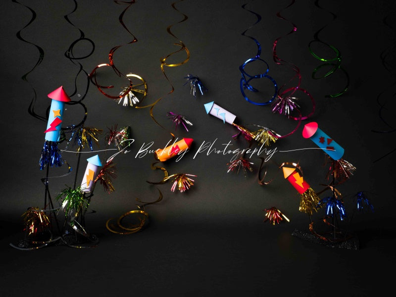 Kate Festival Fireworks Backdrop Black Designed by Jo Buckley Photography - Kate Backdrop AU