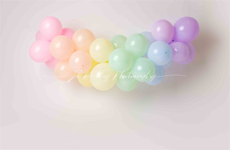 Kate Pastel Balloons Backdrop Cake Smash Designed by Jo Buckley Photography - Kate Backdrop AU