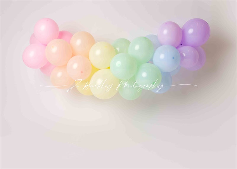 Kate Pastel Balloons Backdrop Cake Smash Designed by Jo Buckley Photography - Kate Backdrop AU