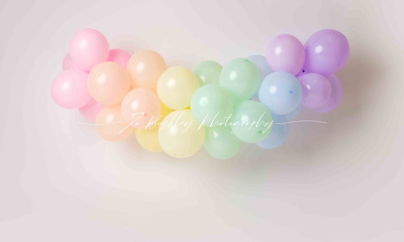 Kate Pastel Balloons Backdrop Cake Smash Designed by Jo Buckley Photography - Kate Backdrop AU