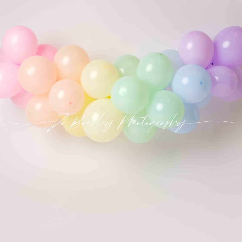 Kate Pastel Balloons Backdrop Cake Smash Designed by Jo Buckley Photography - Kate Backdrop AU
