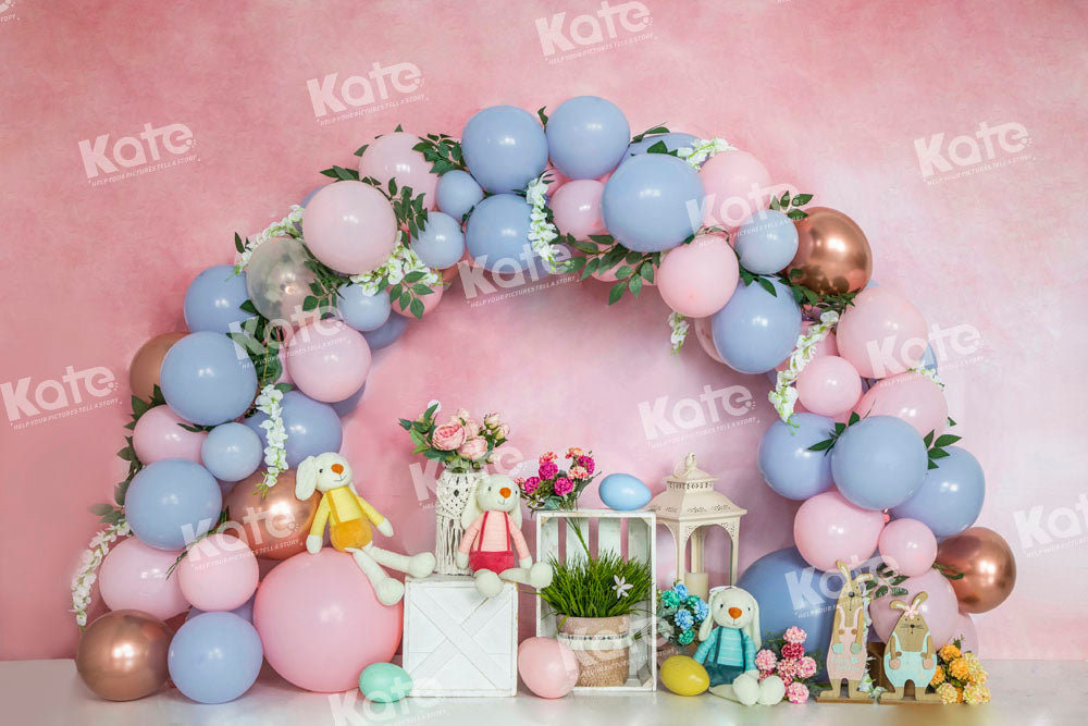 Kate Spring Easter Bunny Backdrop Cake Smash Balloon Designed by Emetselch - Kate Backdrop AU