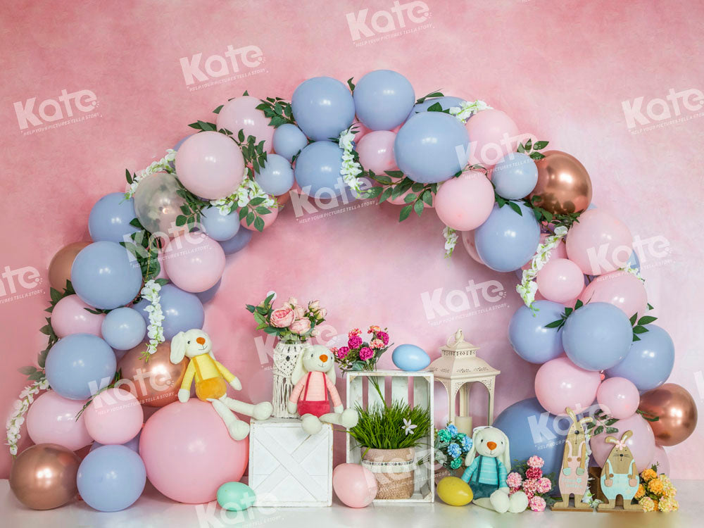 Kate Spring Easter Bunny Backdrop Cake Smash Balloon Designed by Emetselch - Kate Backdrop AU